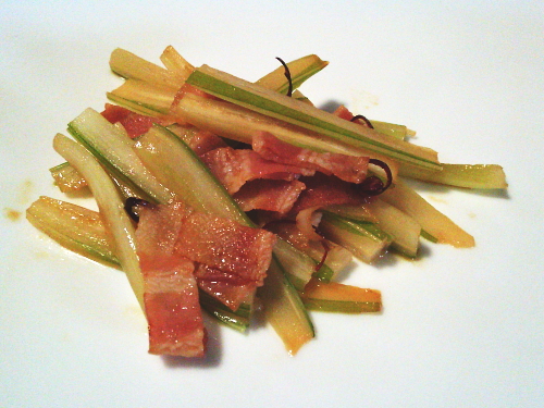 427.ささっとひと品！　セロリとベーコンのきんぴら