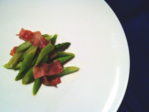 434.３ステップでできるアスパラガスとベーコンのバター蒸し