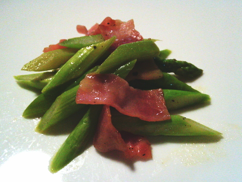 434.３ステップでできるアスパラガスとベーコンのバター蒸し