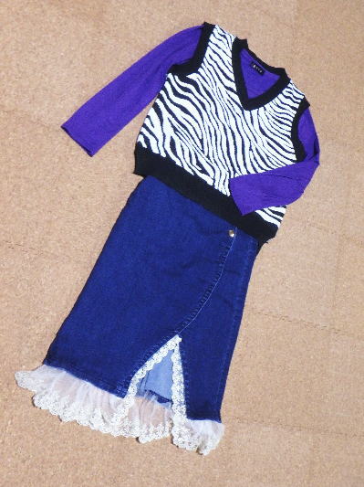 32)417円ゼブラ柄ニットベスト2