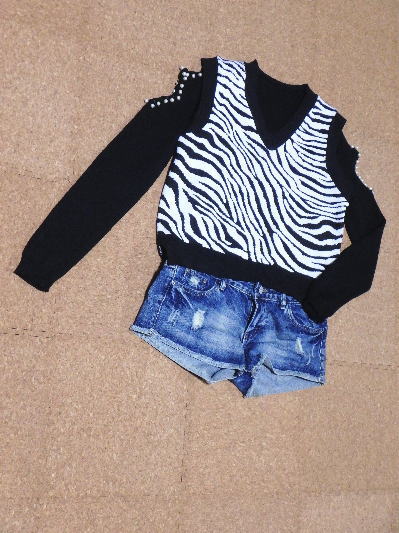 33)417円ゼブラ柄ニットベスト3