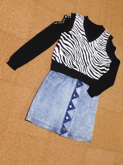 33)417円ゼブラ柄ニットベスト3