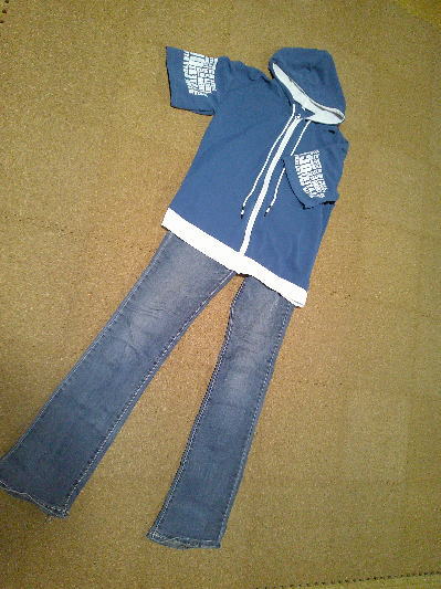 ４２）482円半ソデパーカー青