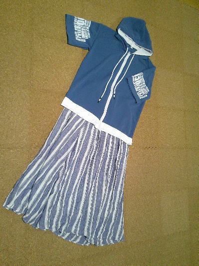 ４２）482円半ソデパーカー青