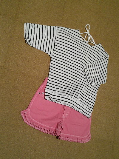 45)498円裾フリルショートパンツ・ピンク