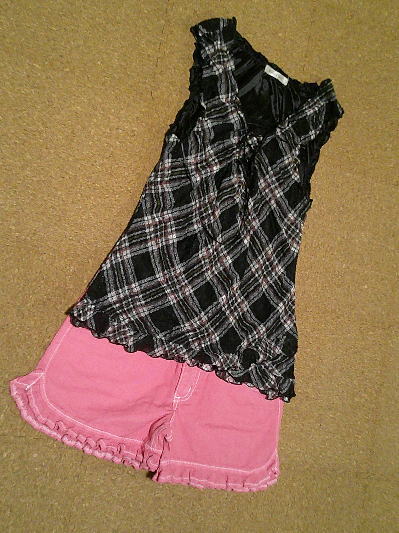 45)498円裾フリルショートパンツ・ピンク