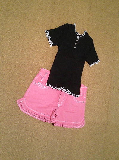 45)498円裾フリルショートパンツ・ピンク