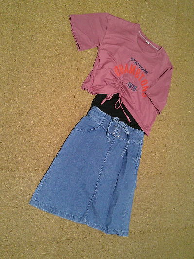 ４８）394円韓国風Tシャツ・ピンク