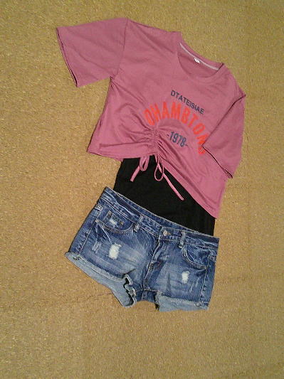 ４８）394円韓国風Tシャツ・ピンク