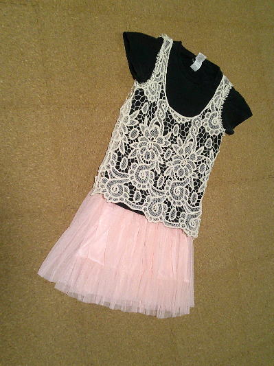 50)500円チュールのミニスカート