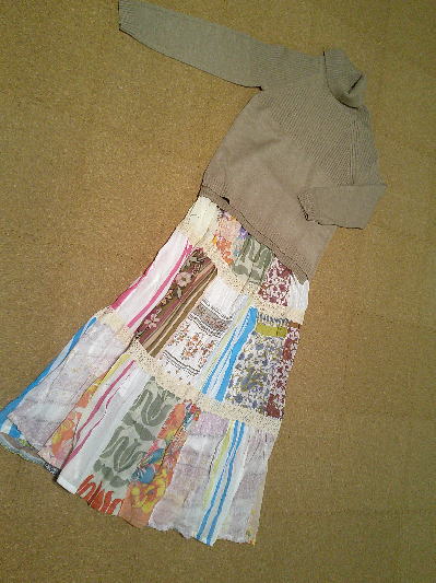 56)340円タートルネックセーター茶