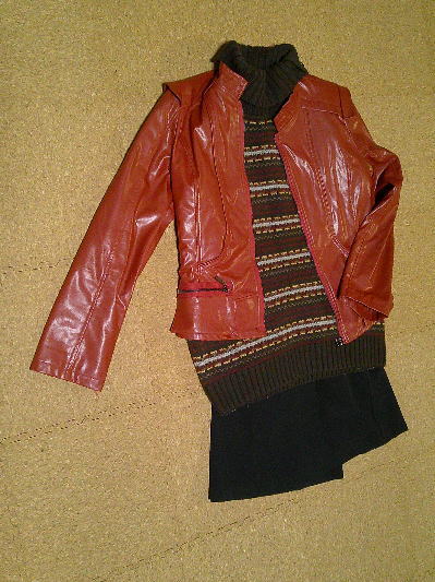 65)1,677円深紅のレザージャケット3