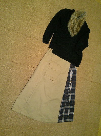 ８８）いつかのお出かけコーデ、フェイクレザーコート