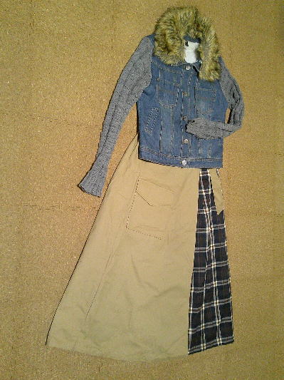 ８８）いつかのお出かけコーデ、フェイクレザーコート