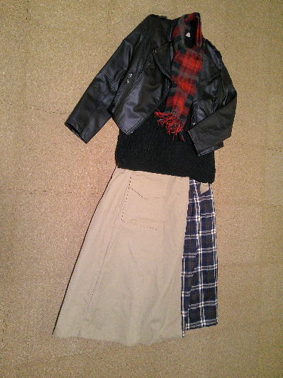 ８８）いつかのお出かけコーデ、フェイクレザーコート