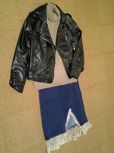 ６８）1,286円ライダースジャケット黒