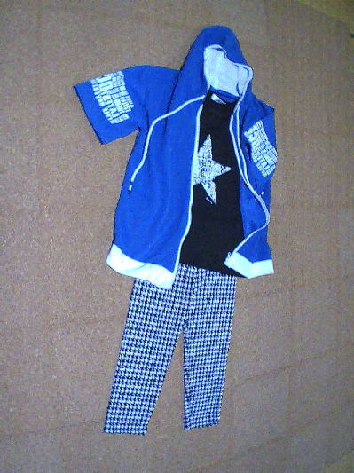 76)482円半そでパーカー青2