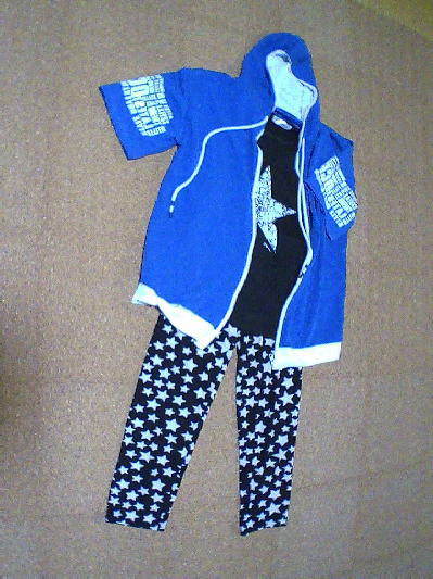 76)482円半そでパーカー青2