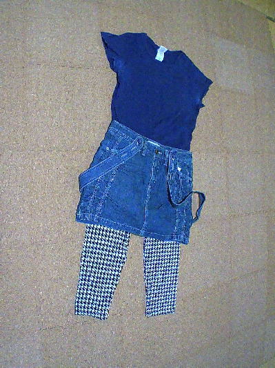 77)500円千鳥格子7分丈レギンス