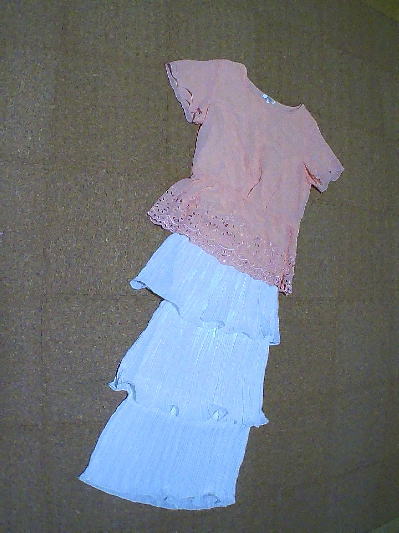 83)780円3段フリルのプリーツスカート白