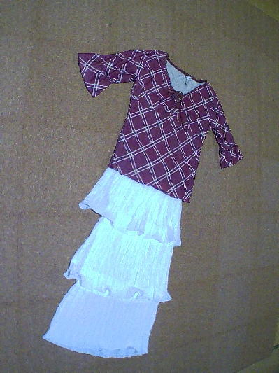 83)780円3段フリルのプリーツスカート白