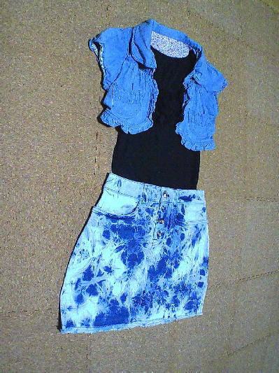 ９１）501円マーブルデニムスカート