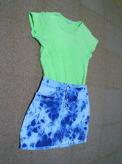 ９１）501円マーブルデニムスカート