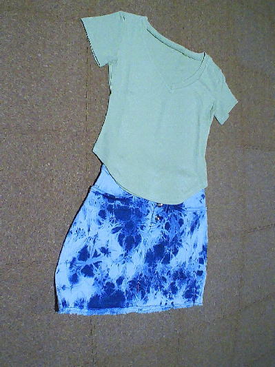 ９１）501円マーブルデニムスカート