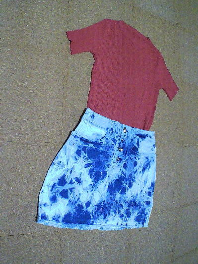 ９１）501円マーブルデニムスカート