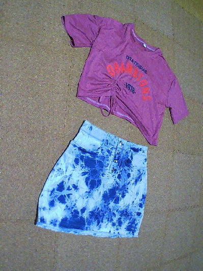 ９１）501円マーブルデニムスカート