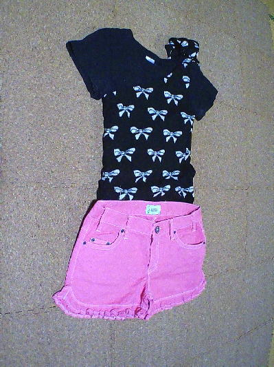 ９５）リボン柄ワンショルダーチュニック