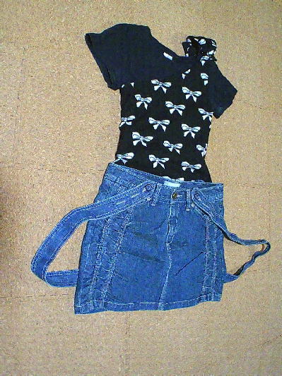 ９５）リボン柄ワンショルダーチュニック