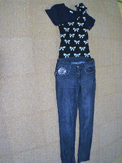 ９５）リボン柄ワンショルダーチュニック