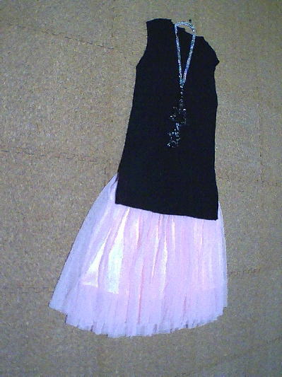 ９６）296円サマーニット・ノースリ黒