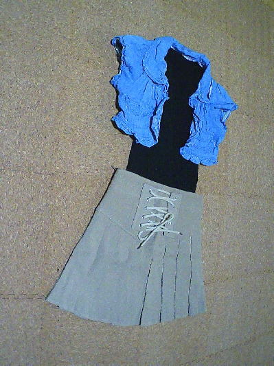 ９８）500円レースアップ・プリーツスカート