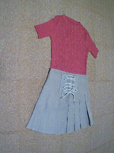 ９８）500円レースアップ・プリーツスカート