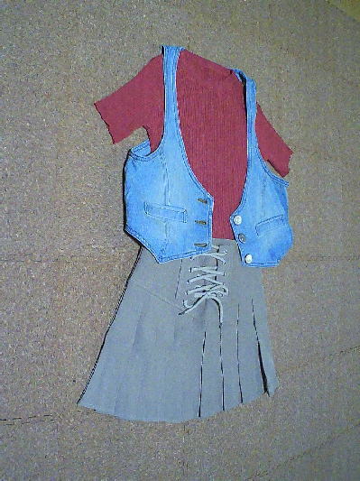 ９８）500円レースアップ・プリーツスカート