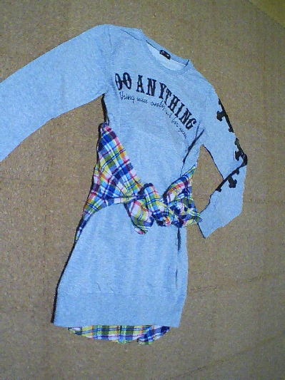 99)360円グレーのトレーナーワンピ