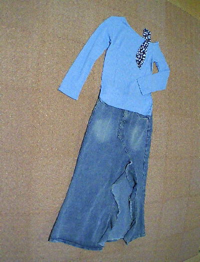 100）690円スカーフ付きワンショルトップス