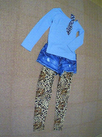 100）690円スカーフ付きワンショルトップス