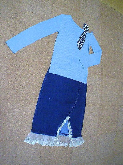 100）690円スカーフ付きワンショルトップス