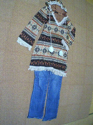 102）360円ノルディック柄ニットワンピース