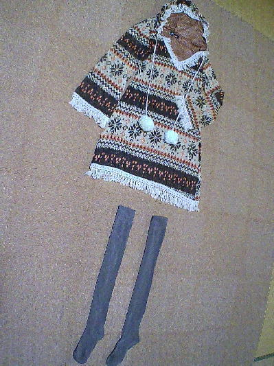 102）360円ノルディック柄ニットワンピース