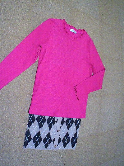 103)402円アーガイル柄ミニスカート