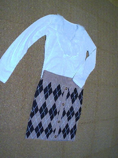 103)402円アーガイル柄ミニスカート