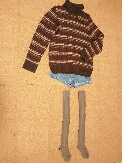 108)470円茶のタートルセーター