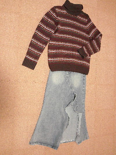 108)470円茶のタートルセーター