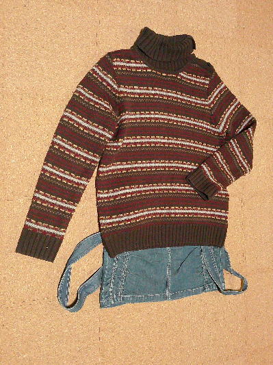 108)470円茶のタートルセーター