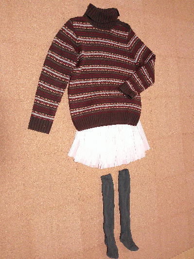 108)470円茶のタートルセーター