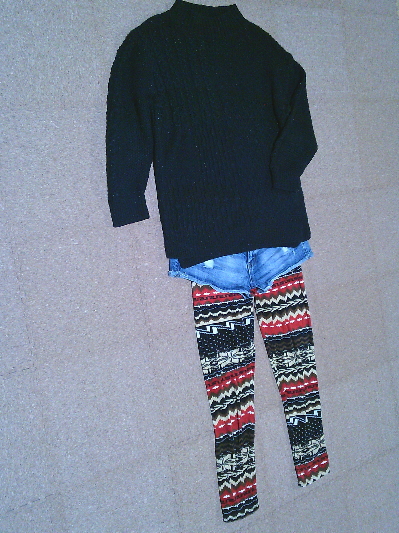 113)825円エスニック柄レギンス